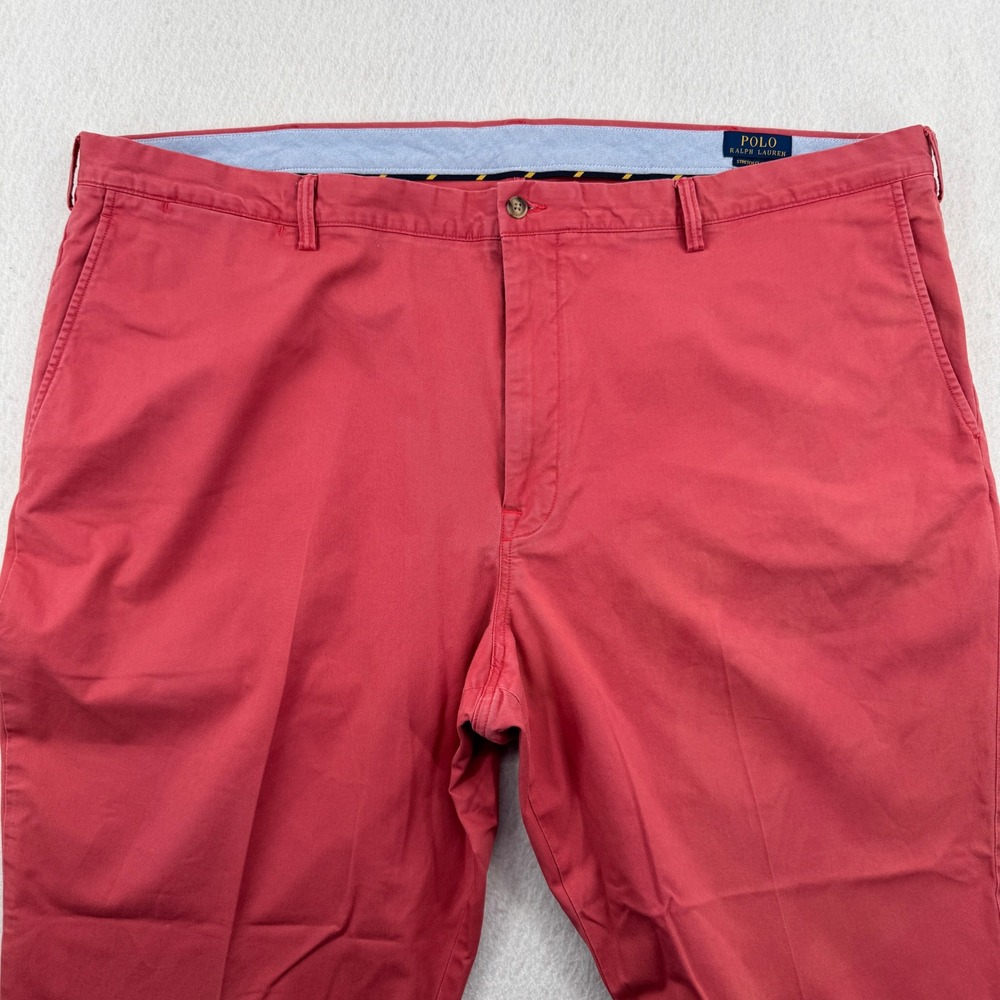 Polo Ralph Lauren Mens Coral Red Stretch Classic Fit Washed Chino Pants 48Bx30